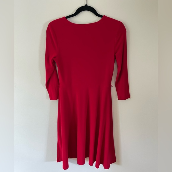 Lauren Ralph Lauren petite size small red dress with 3/4 sleeves - Picture 5 of 10